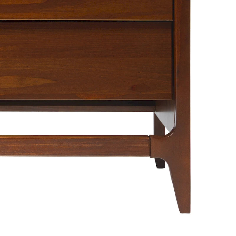 Mesa de noche de madera maciza estilo Mid-Century Modern