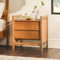 Mesa de noche de madera maciza estilo Mid-Century Modern