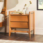 Mesa de noche de madera maciza estilo Mid-Century Modern