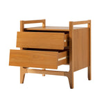 Mesa de noche de madera maciza estilo Mid-Century Modern