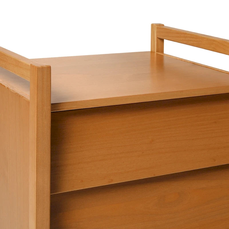 Mesa de noche de madera maciza estilo Mid-Century Modern