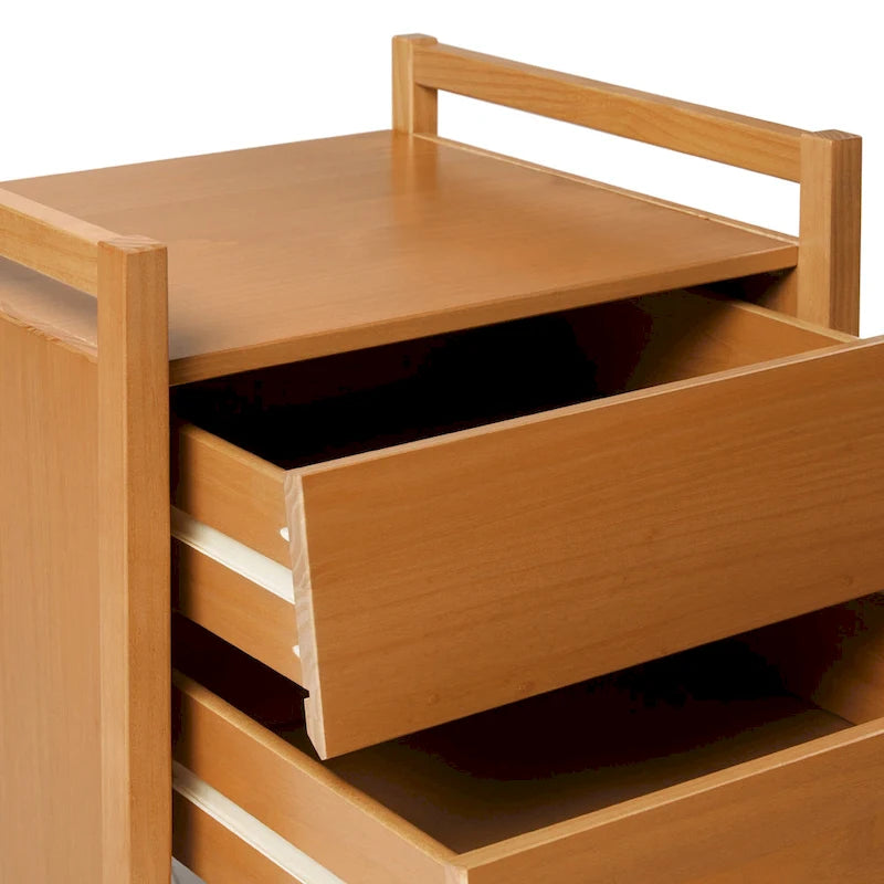 Mesa de noche de madera maciza estilo Mid-Century Modern