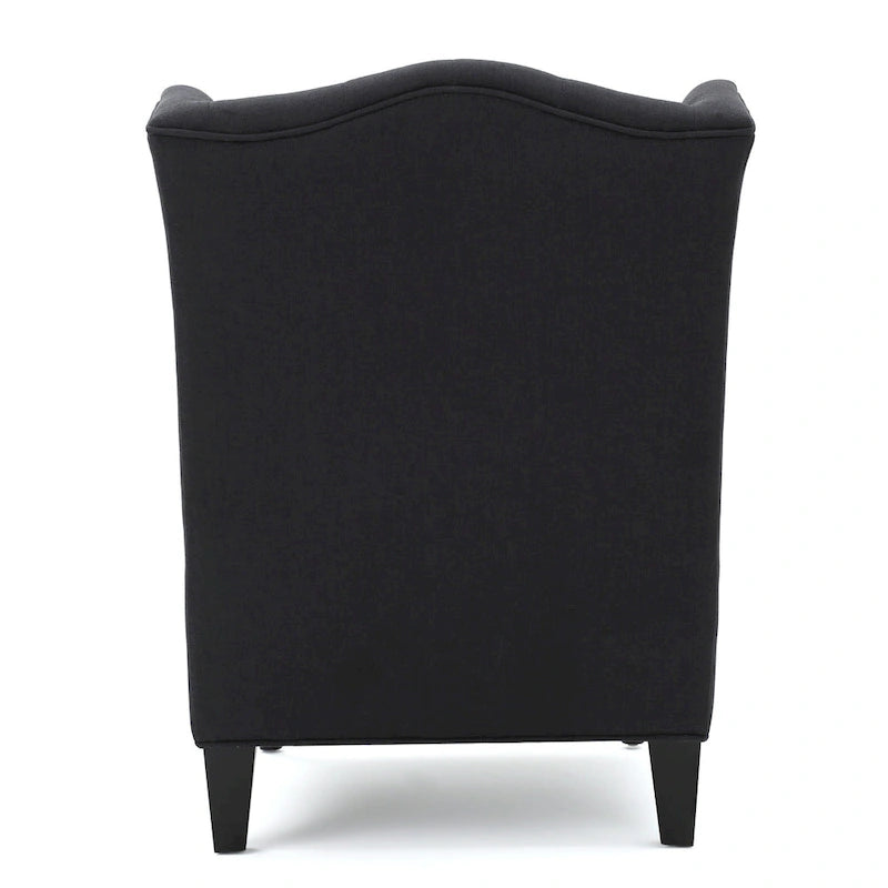 Sillón club tapizado con respaldo alto y capitoné de 27.5"