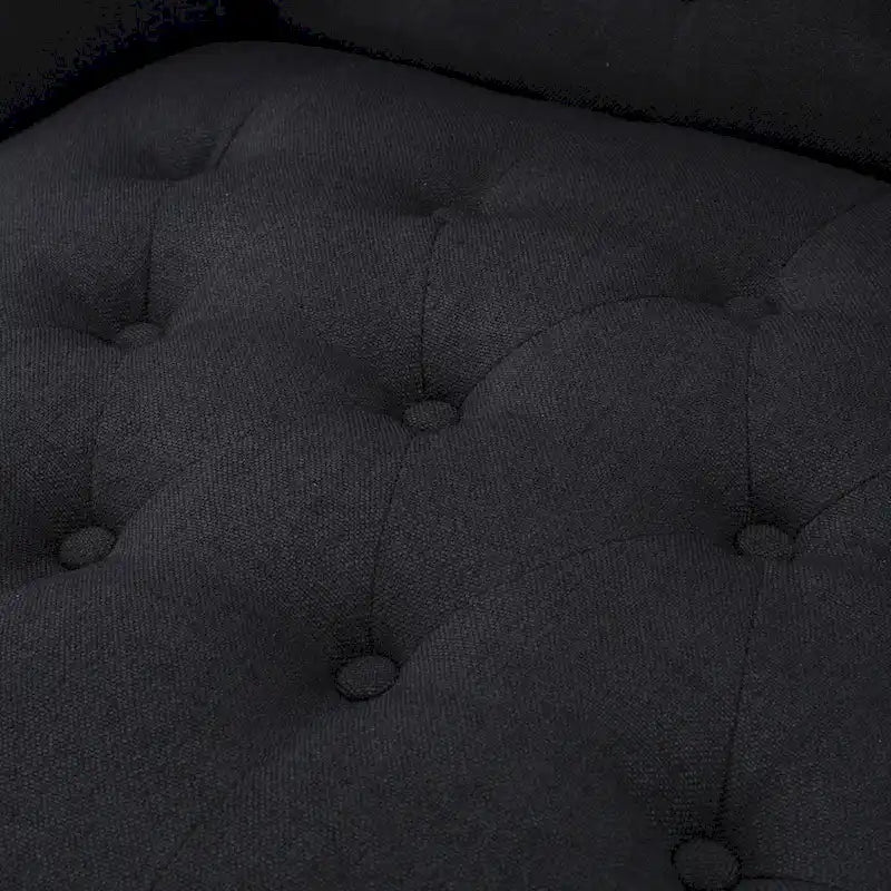 Sillón club tapizado con respaldo alto y capitoné de 27.5"