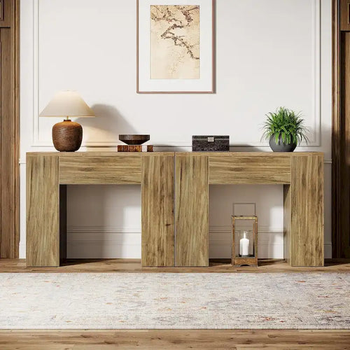 Mesa auxiliar arqueada de 31.5" con patas de madera