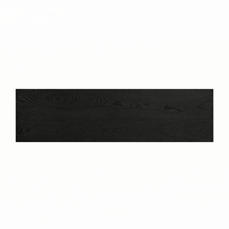 Mesa consola estrecha con 2 cajones – Negro envejecido