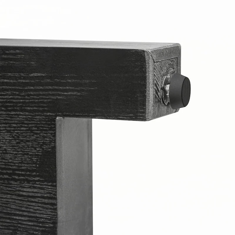Mesa consola estrecha con 2 cajones – Negro envejecido