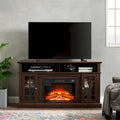 Mueble de TV con chimenea eléctrica de 58 pulgadas - Acabado espresso