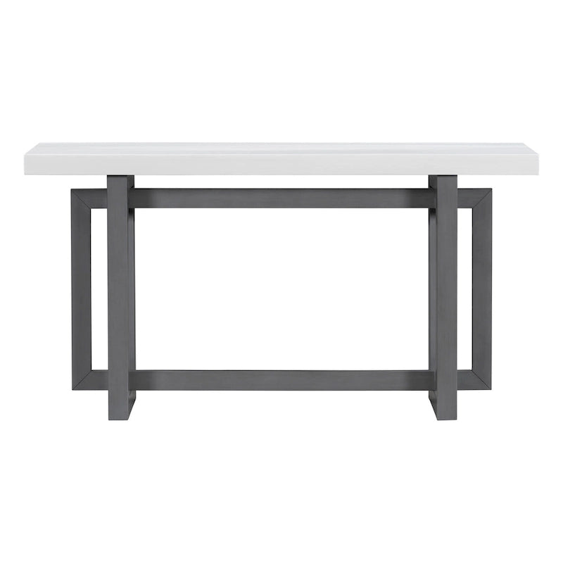 Mesa consola de madera maciza de 59 pulgadas con diseño de patas minimalista