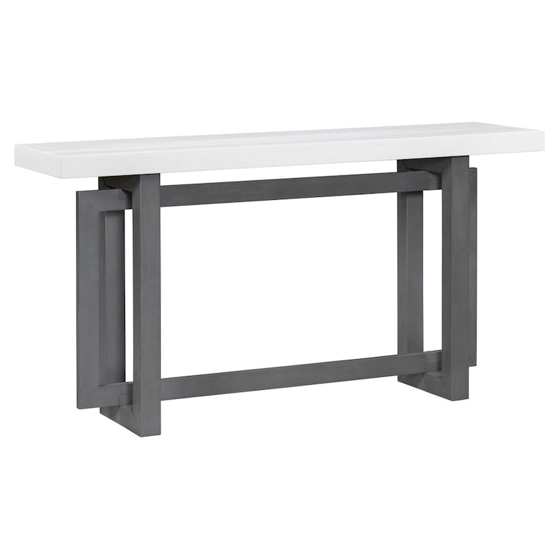 Mesa consola de madera maciza de 59 pulgadas con diseño de patas minimalista