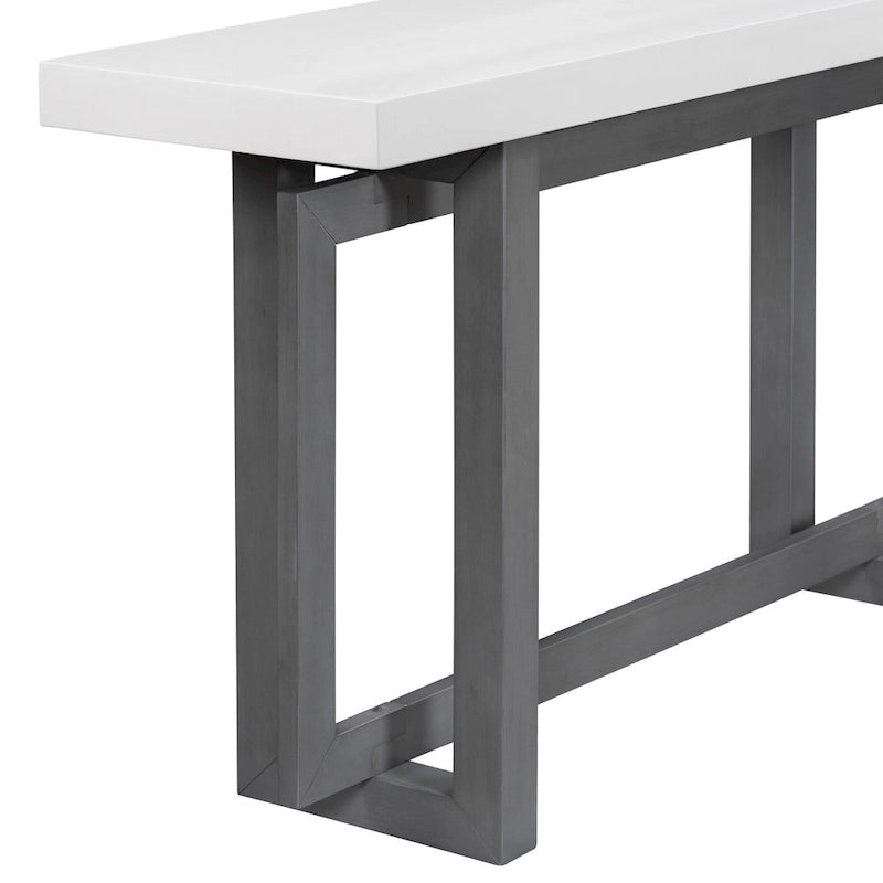 Mesa consola de madera maciza de 59 pulgadas con diseño de patas minimalista