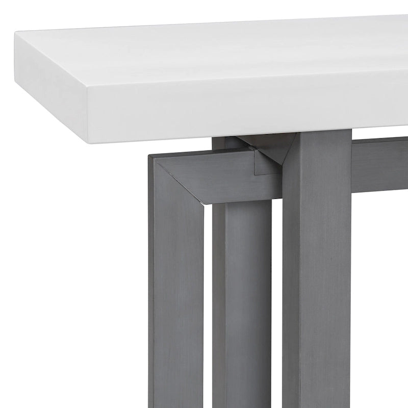 Mesa consola de madera maciza de 59 pulgadas con diseño de patas minimalista