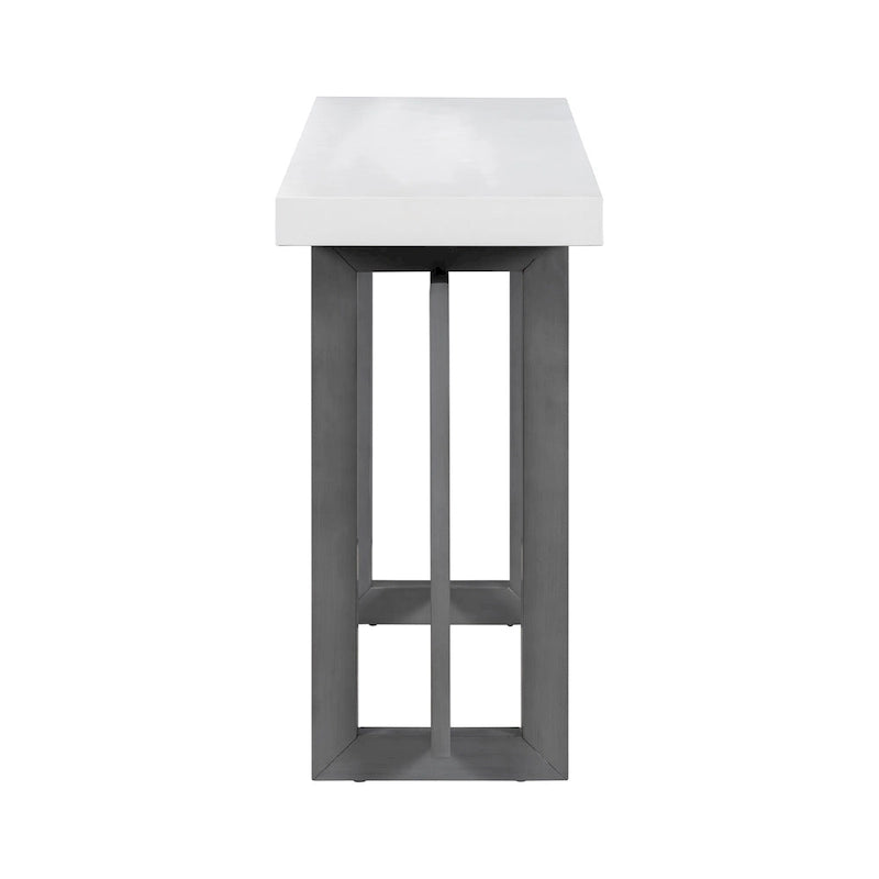 Mesa consola de madera maciza de 59 pulgadas con diseño de patas minimalista