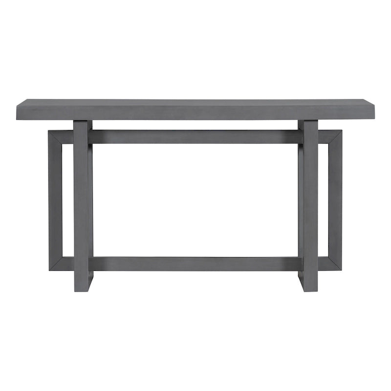 Mesa consola de madera maciza de 59 pulgadas con diseño de patas minimalista