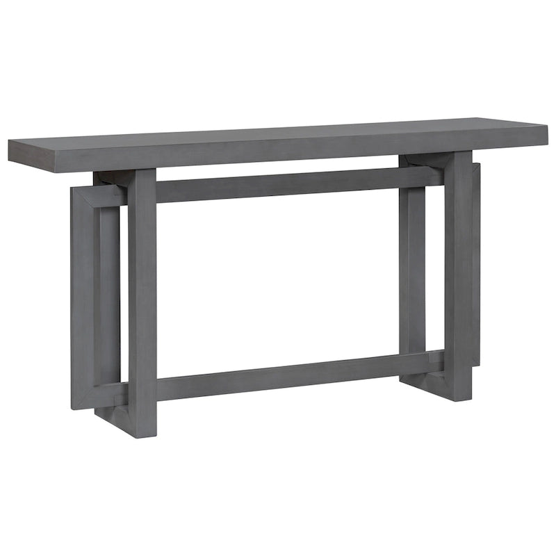 Mesa consola de madera maciza de 59 pulgadas con diseño de patas minimalista
