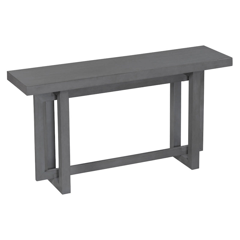Mesa consola de madera maciza de 59 pulgadas con diseño de patas minimalista