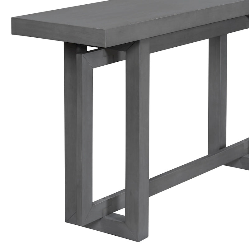 Mesa consola de madera maciza de 59 pulgadas con diseño de patas minimalista