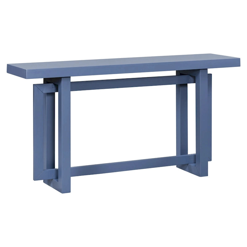 Mesa consola de madera maciza de 59 pulgadas con diseño de patas minimalista