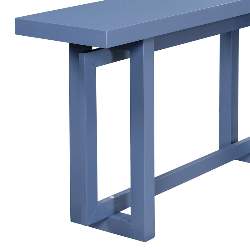 Mesa consola de madera maciza de 59 pulgadas con diseño de patas minimalista