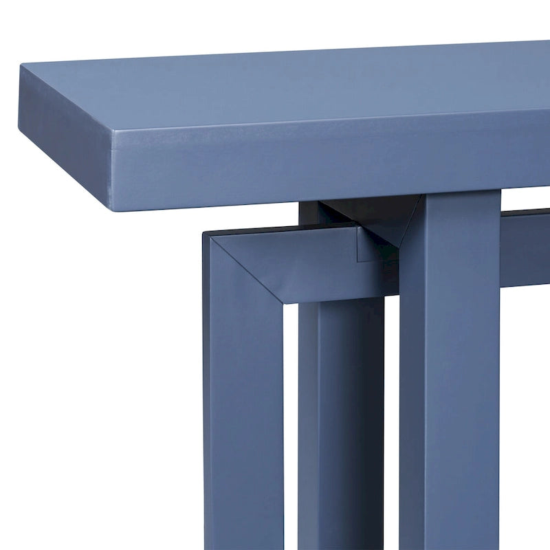 Mesa consola de madera maciza de 59 pulgadas con diseño de patas minimalista