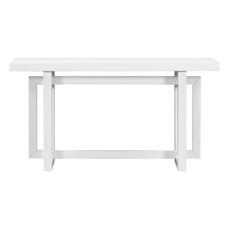Mesa consola de madera maciza de 59 pulgadas con diseño de patas minimalista