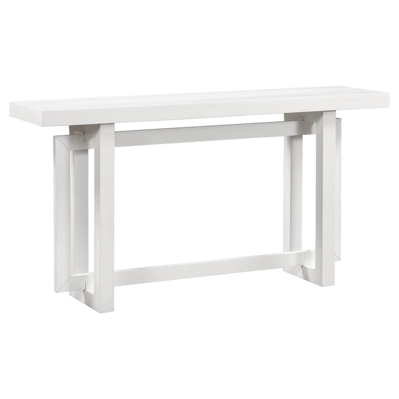 Mesa consola de madera maciza de 59 pulgadas con diseño de patas minimalista