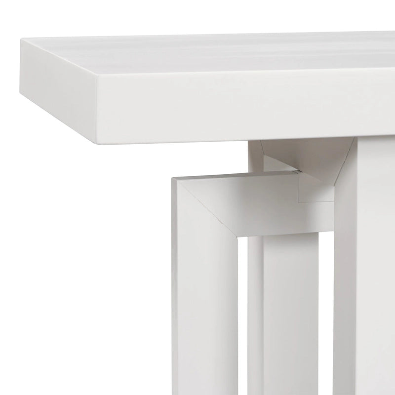 Mesa consola de madera maciza de 59 pulgadas con diseño de patas minimalista