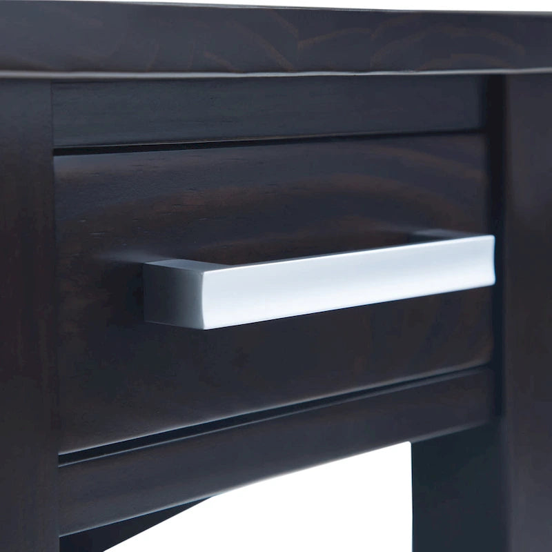 Mesa auxiliar estrecha con cajón y estante inferior – 14 pulgadas de ancho