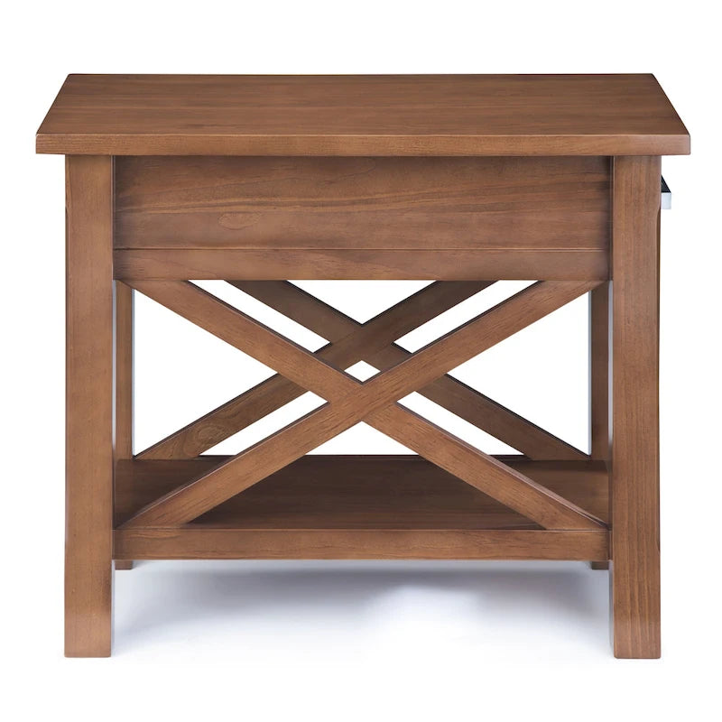 Mesa auxiliar estrecha con cajón y estante inferior – 14 pulgadas de ancho