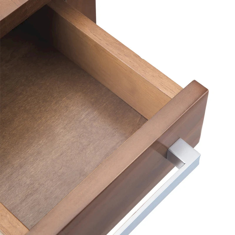 Mesa auxiliar estrecha con cajón y estante inferior – 14 pulgadas de ancho