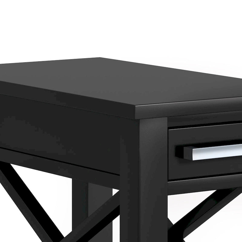 Mesa auxiliar estrecha con cajón y estante inferior – 14 pulgadas de ancho