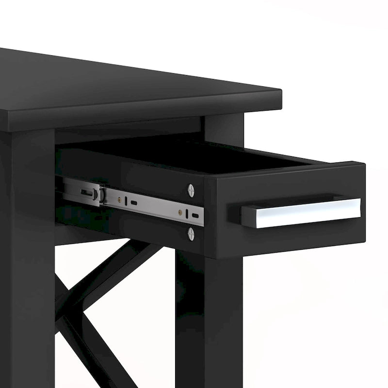 Mesa auxiliar estrecha con cajón y estante inferior – 14 pulgadas de ancho
