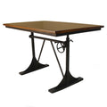 Mesa de manivela de altura regulable con base industrial