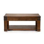 Mesa de centro elevable con estante inferior - Acabado cerezo medio