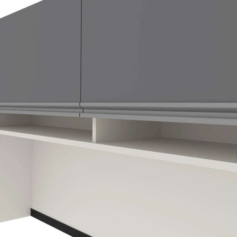 Escritorio en forma de L de 72 pulgadas con credenza y pedestal