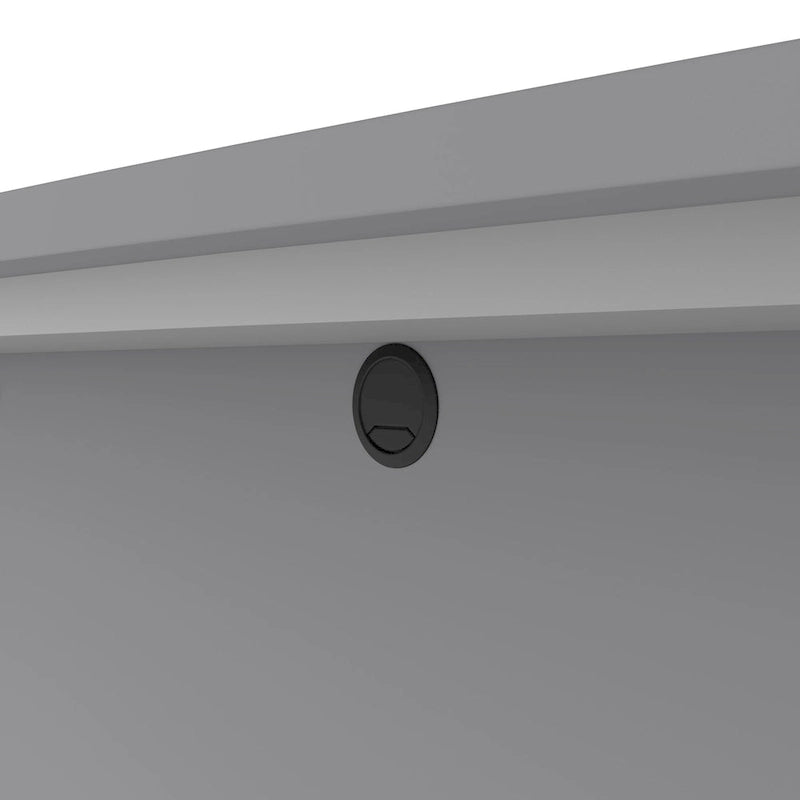 Escritorio en forma de L de 72 pulgadas con credenza y pedestal