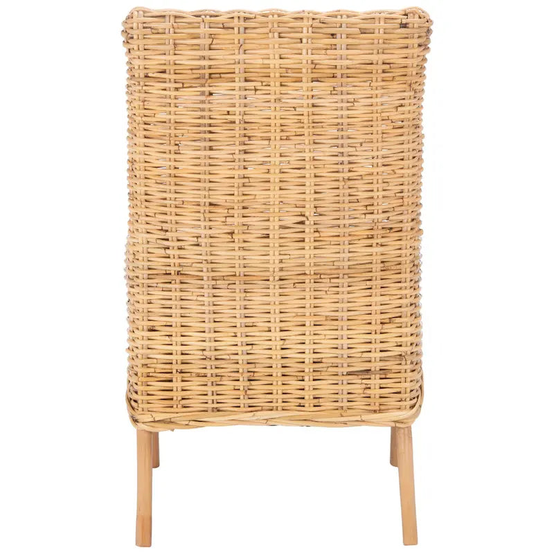 Sillón decorativo de ratán costero con cojín