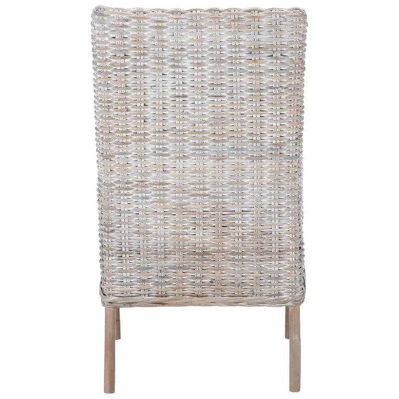 Sillón decorativo de ratán costero con cojín