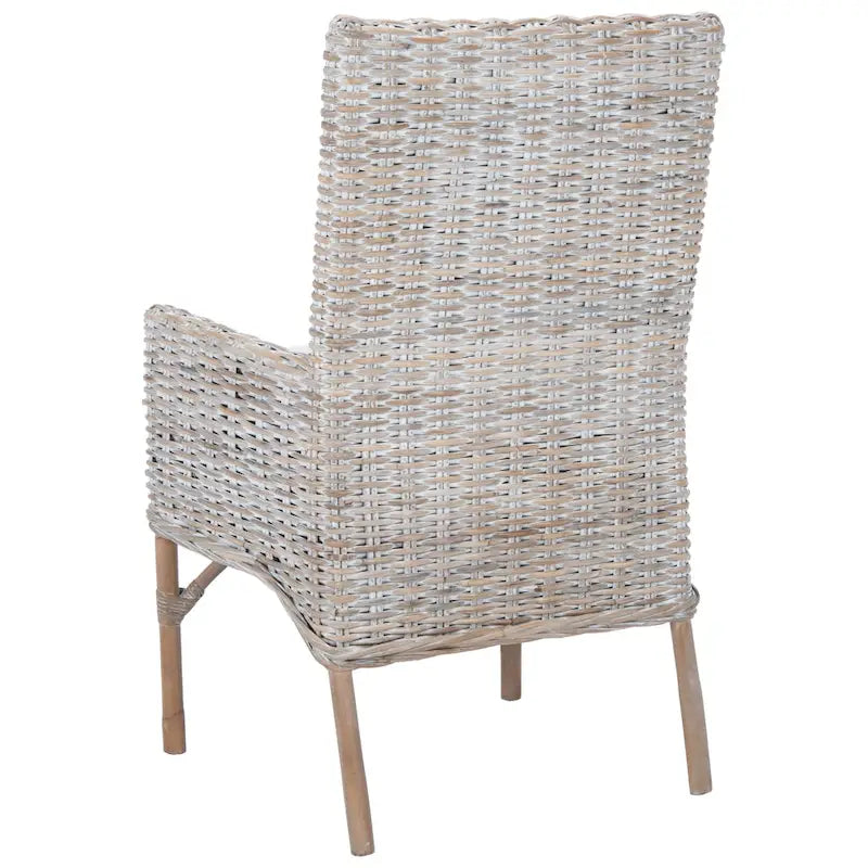 Sillón decorativo de ratán costero con cojín