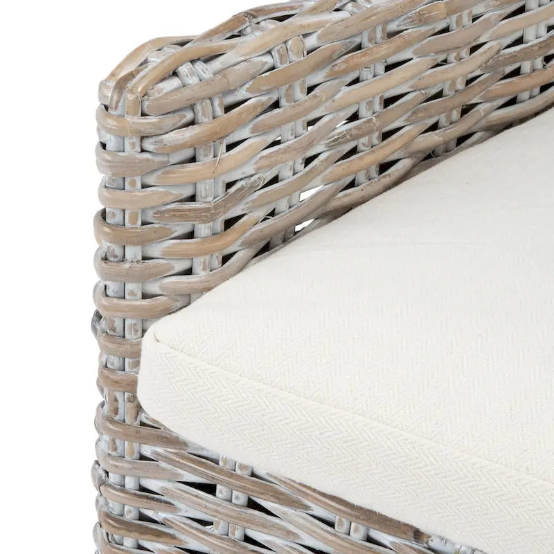 Sillón decorativo de ratán costero con cojín