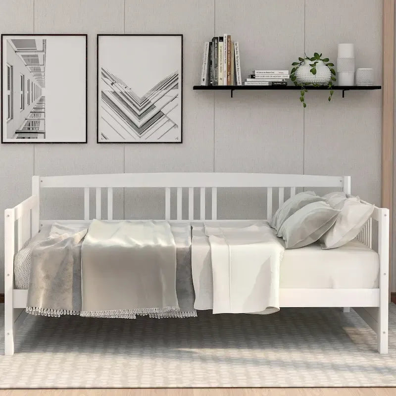 Sofá cama individual de madera maciza con espacio de almacenamiento