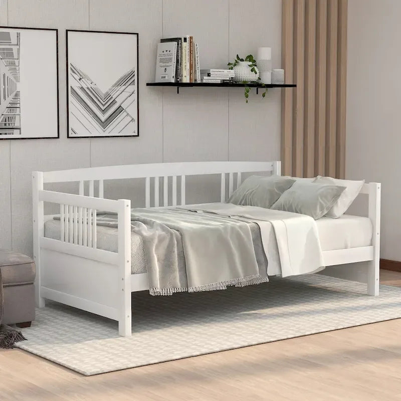 Sofá cama individual de madera maciza con espacio de almacenamiento