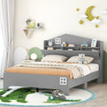 Cama de plataforma matrimonial con cabecera de almacenamiento