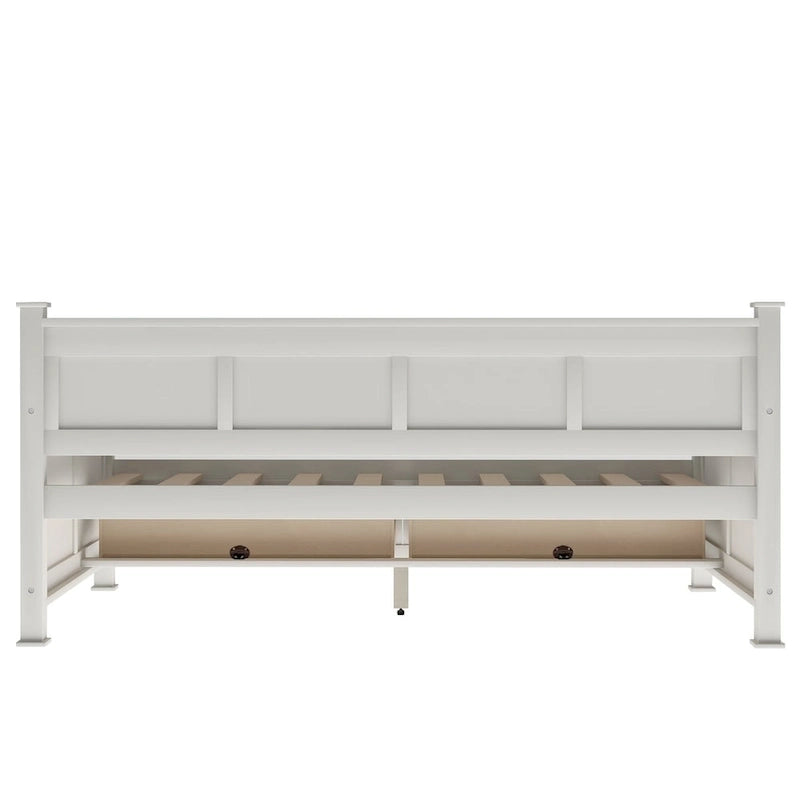Sofá cama individual con 2 cajones de almacenamiento y soporte de láminas de madera