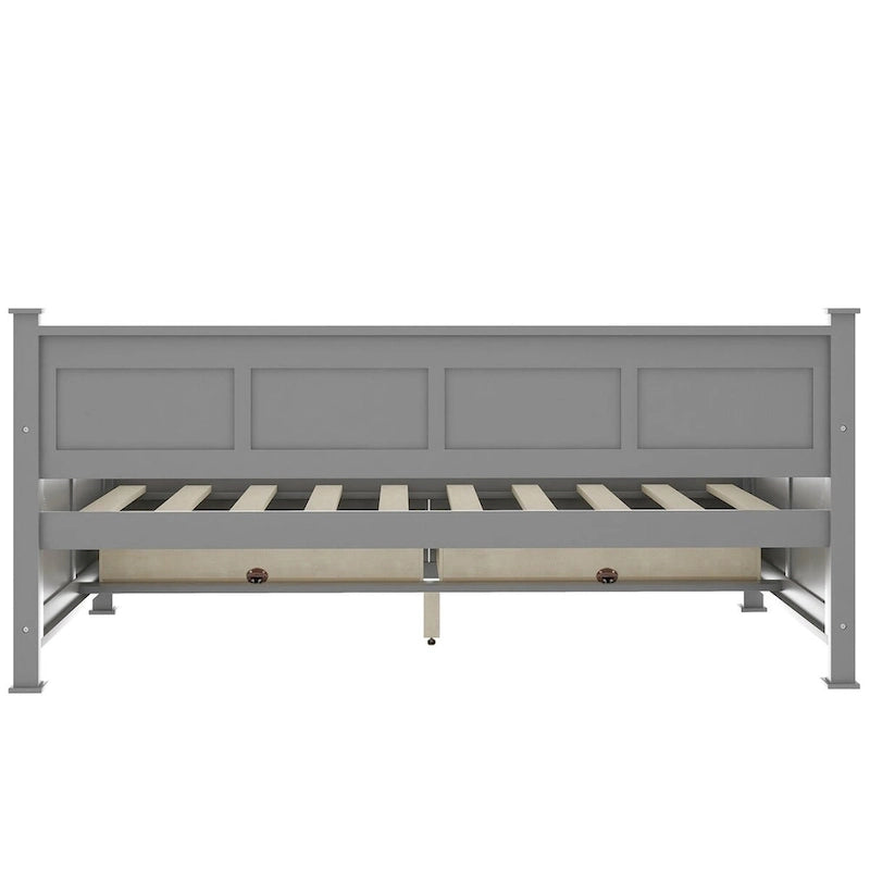 Sofá cama individual con 2 cajones de almacenamiento y soporte de láminas de madera