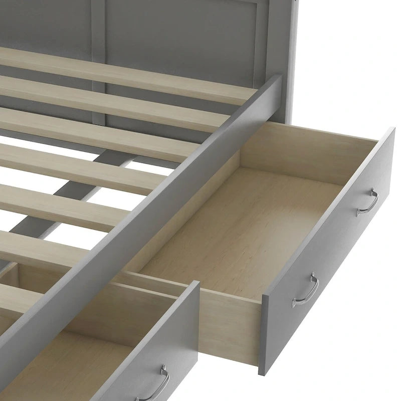 Sofá cama individual con 2 cajones de almacenamiento y soporte de láminas de madera