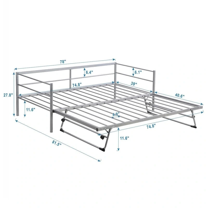 Cama Nido de Metal Individual con Colchón Elevable