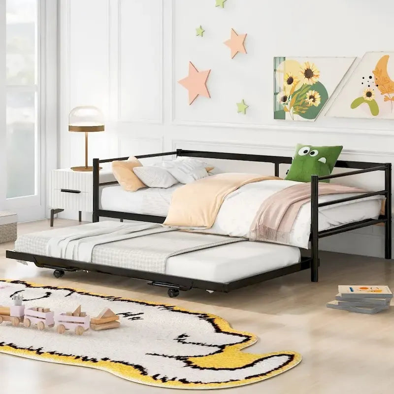 Cama Nido de Metal Individual con Colchón Elevable