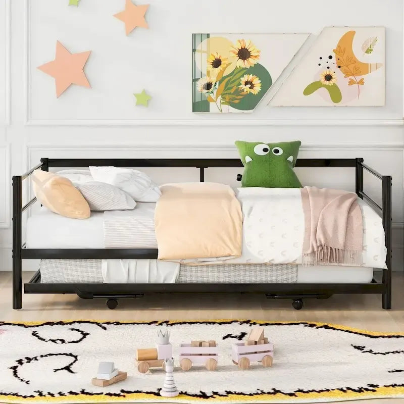 Cama Nido de Metal Individual con Colchón Elevable