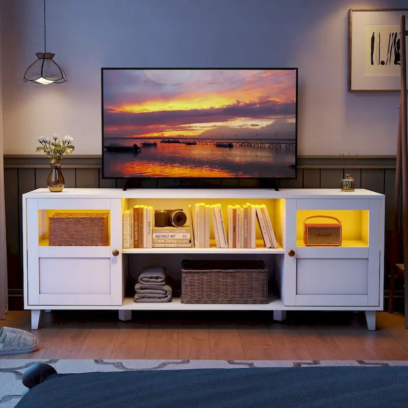 Mueble para TV LED con armario de almacenamiento para televisores de 43-65 pulgadas